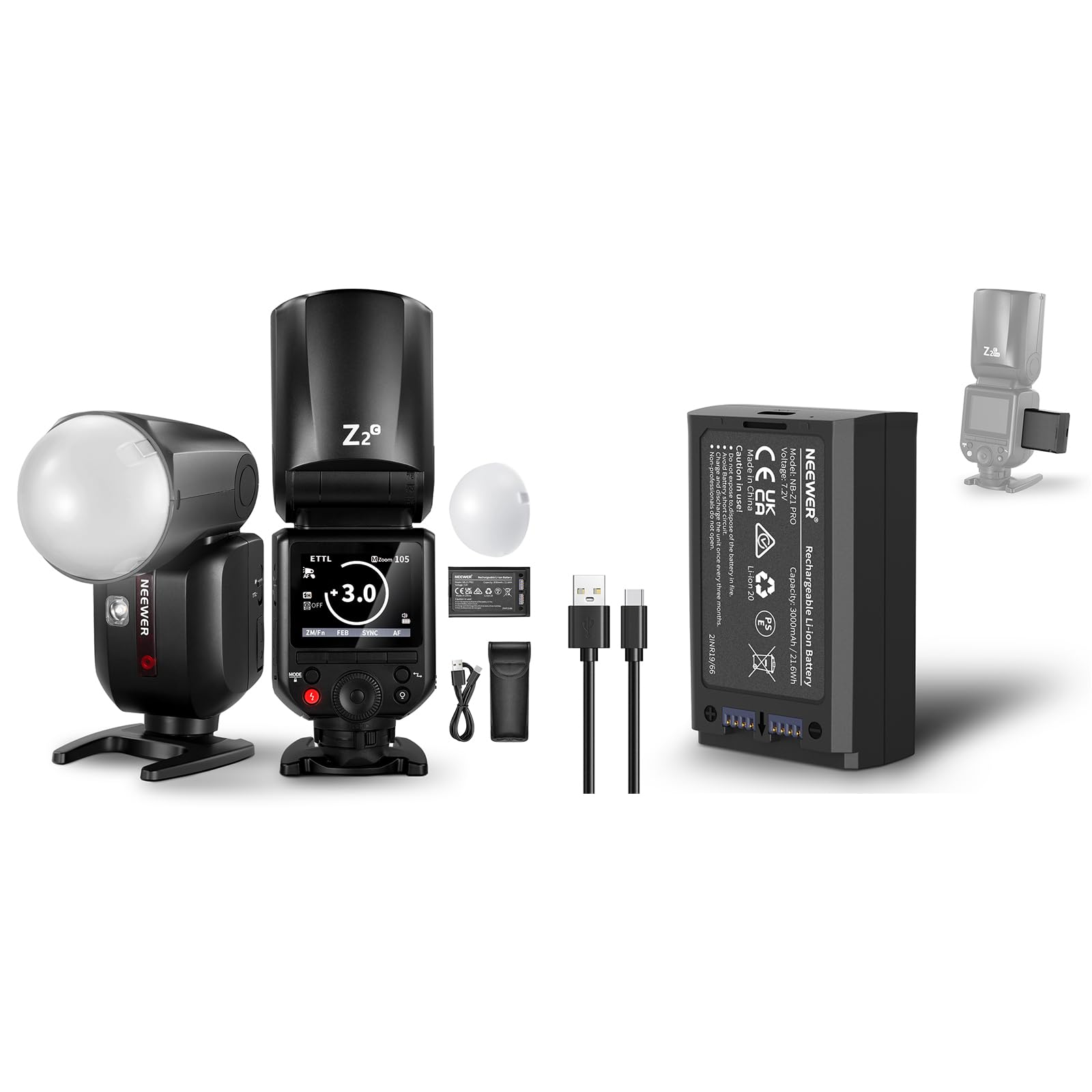 Amazon.com : NEEWER Z2-C 2.4G TTL Round Head Flash Speedlite